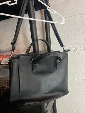 L.Credi Black Top handle Satchel Bag